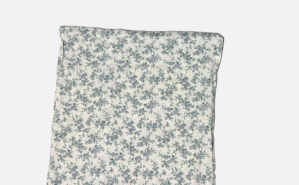 Vintage JC Penney Home Curtain Valance Single Short Floral Print Green Blue 90s